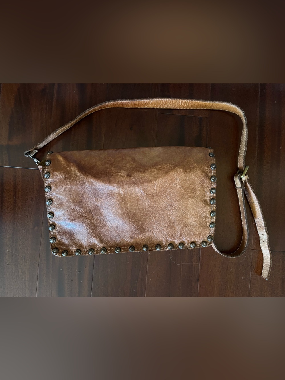 Southwest studded leather bag messenger Italy pockets Sedona Western Cowgirl - Picture 8 of 10